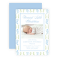 Christmas Photo Card - Delicate Stockings, Blue - Portrait - Birth Announcement