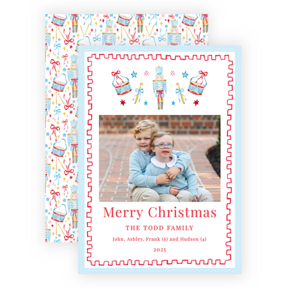 Christmas Photo Card - Santa's Soldiers, Red - Portrait
