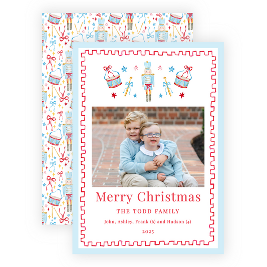 Christmas Photo Card - Santa's Soldiers, Red - Portrait