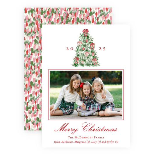 Christmas Photo Card - Tied with a Bow Tree