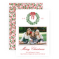 Christmas Photo Card - Tied with a Bow Wreath - Portrait