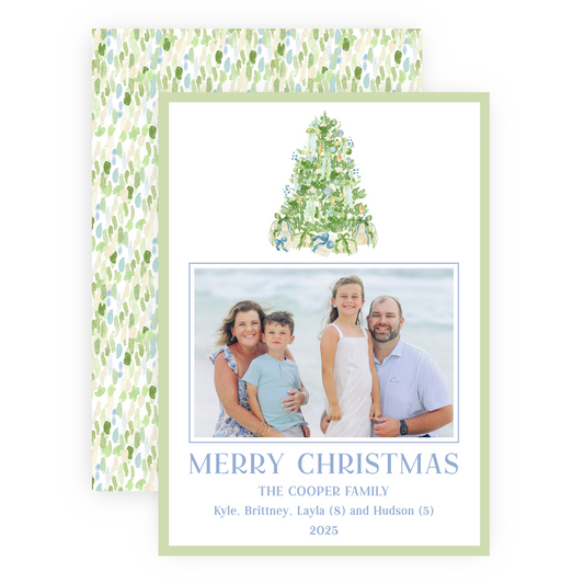 Christmas Photo Card - Luxe Noel Tree - Portrait (Landscape Photo)
