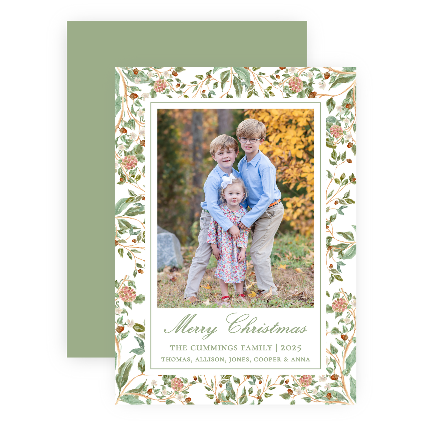 Christmas Photo Card - Winter Chinoiserie (Portrait)
