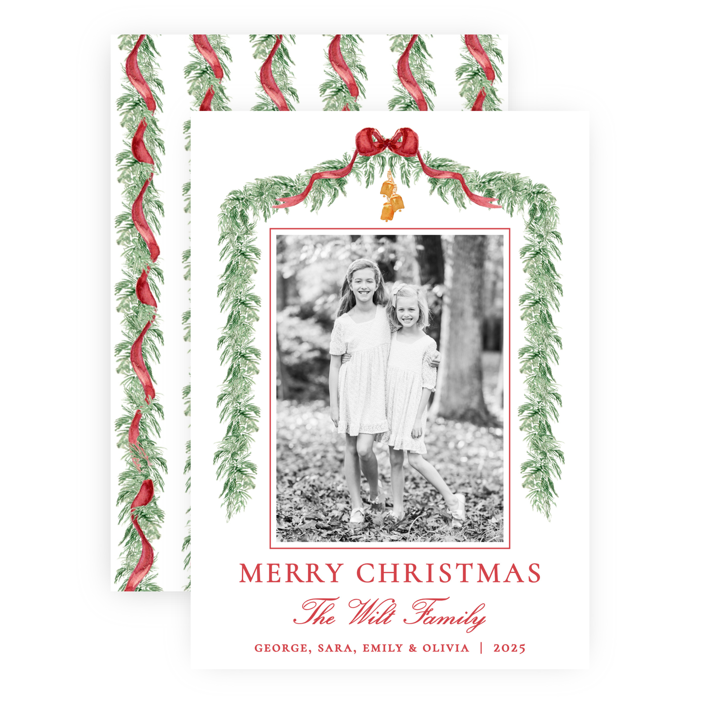 Christmas Photo Card - Traditional Glam (Portrait Photo)