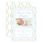 Christmas Photo Card - Delicate Stockings, Blue - Portrait - Birth Announcement
