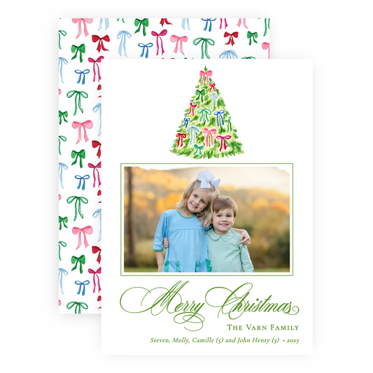 Christmas Photo Card - Decked with Bows - Portrait