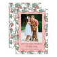 Christmas Photo Card - Chintz Elegance, Cranberry (Portrait)