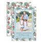 Christmas Photo Card - Chintz Elegance, Blue (Portrait)