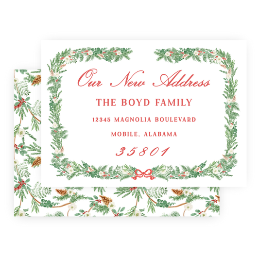 Christmas New Address Enclosure Cards - Magnolia Pines