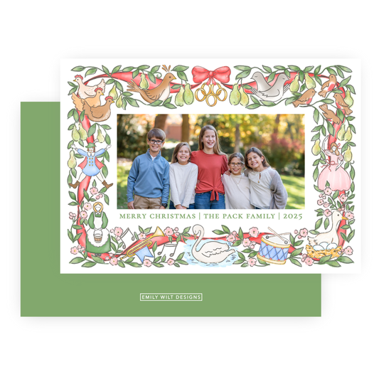 Christmas Photo Card - Twelve Days of Christmas Frame - Landscape