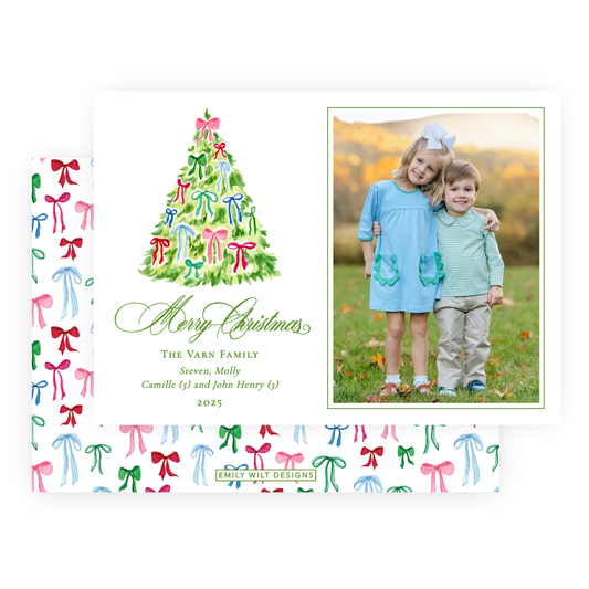 Christmas Photo Card - Decked with Bows - Landscape