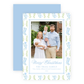 Christmas Photo Card - Delicate Stockings, Blue - Portrait
