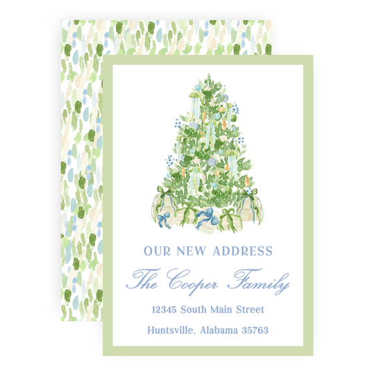 Christmas New Address Enclosure Card - Luxe Noel Tree