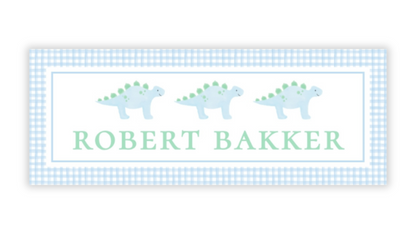 Personalized Water-Resistant Name Labels for School Supplies | 60 Pack (1x2.625") | Dinosaurs