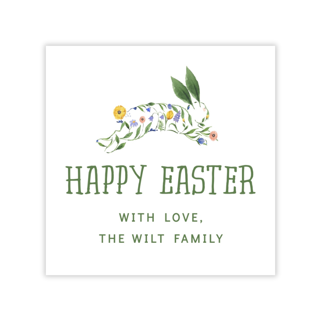 Floral Bunny Easter Gift Tags