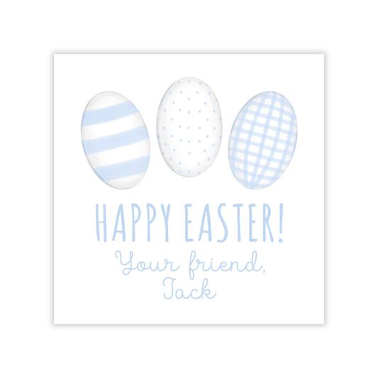 Watercolor Easter Egg Gift Tags for Kids (Blue)
