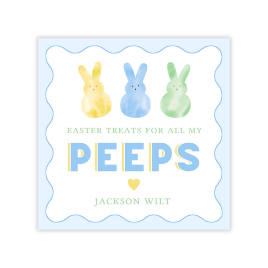 Peeps Easter Gift Tags for Kids (Blue)