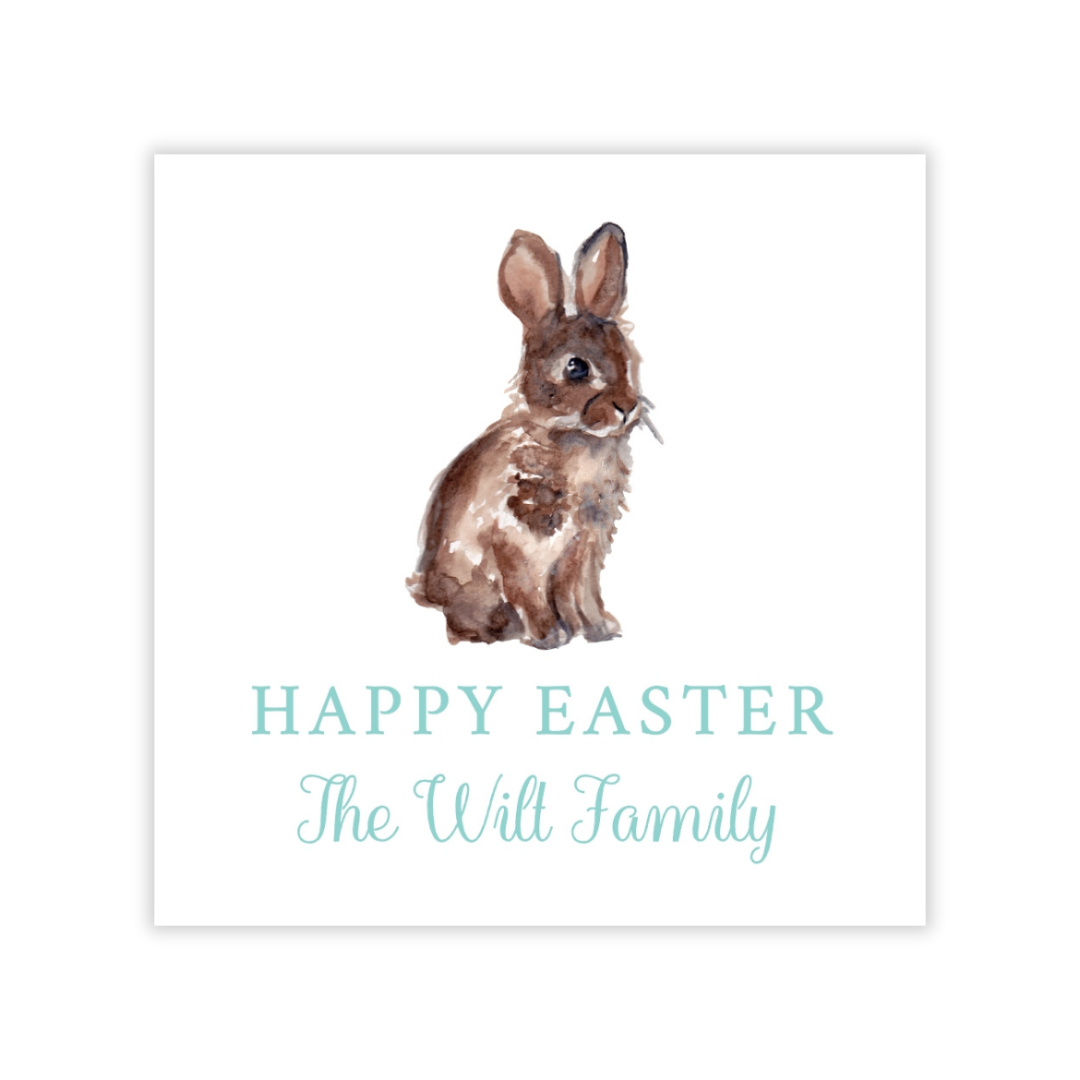 Brown Bunny Easter Gift Tags