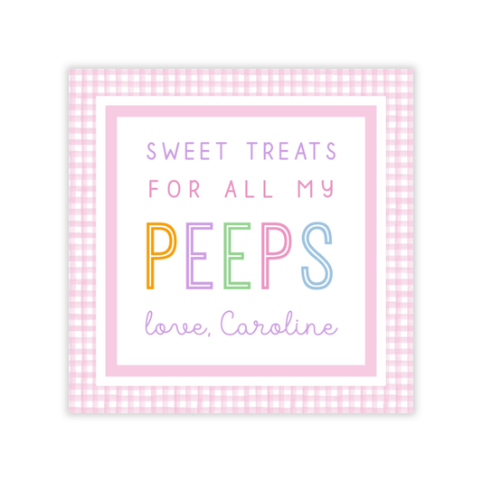 Peeps Easter Gift Tags for Kids (Pink)