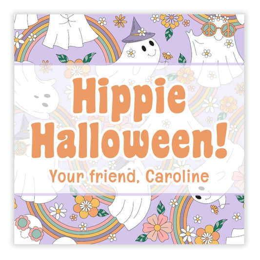 Kids Halloween Tags or Stickers - Hippie Halloween