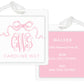 Laminated Bag Tag - Pink Fancy Bow