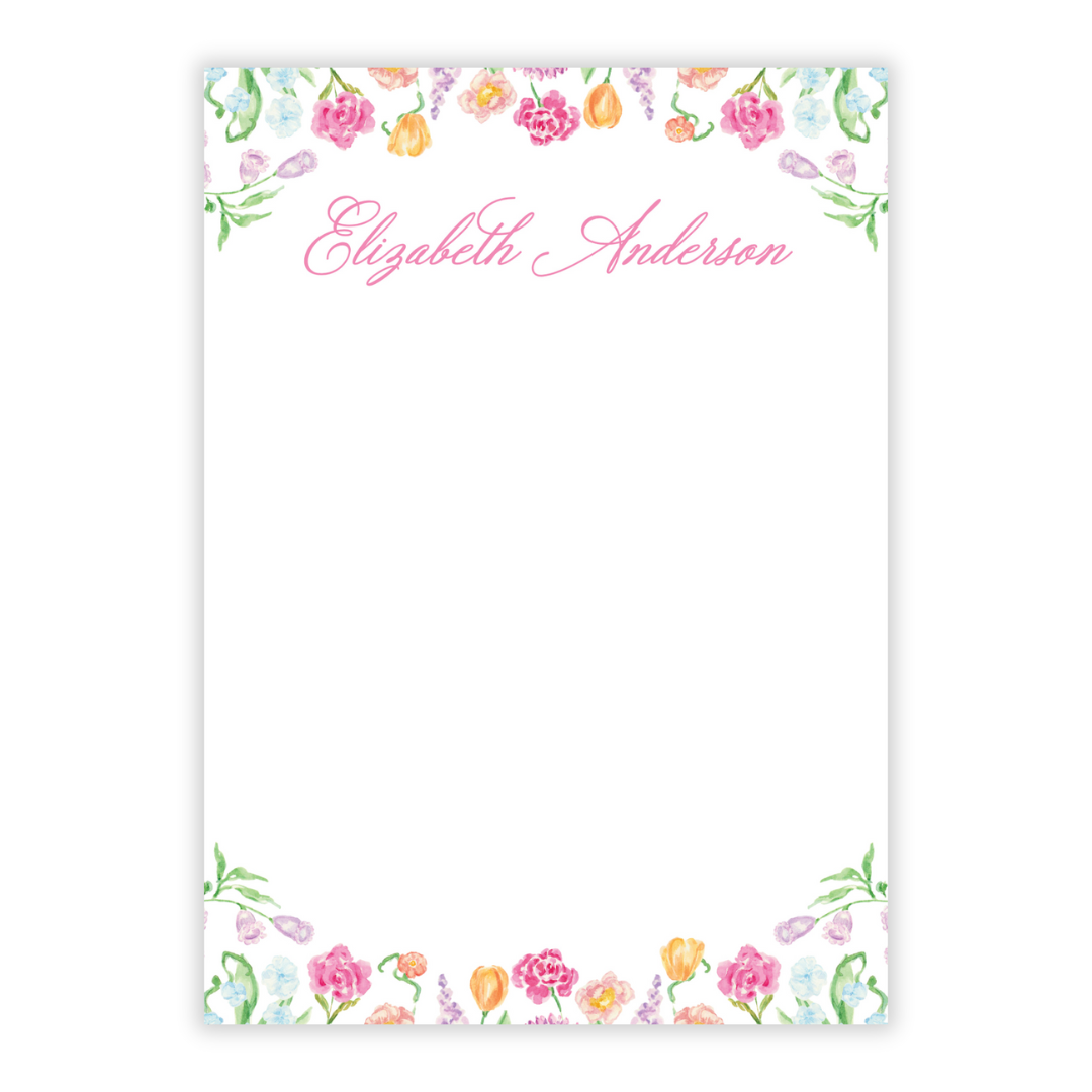 Personalized watercolor notepad with custom name