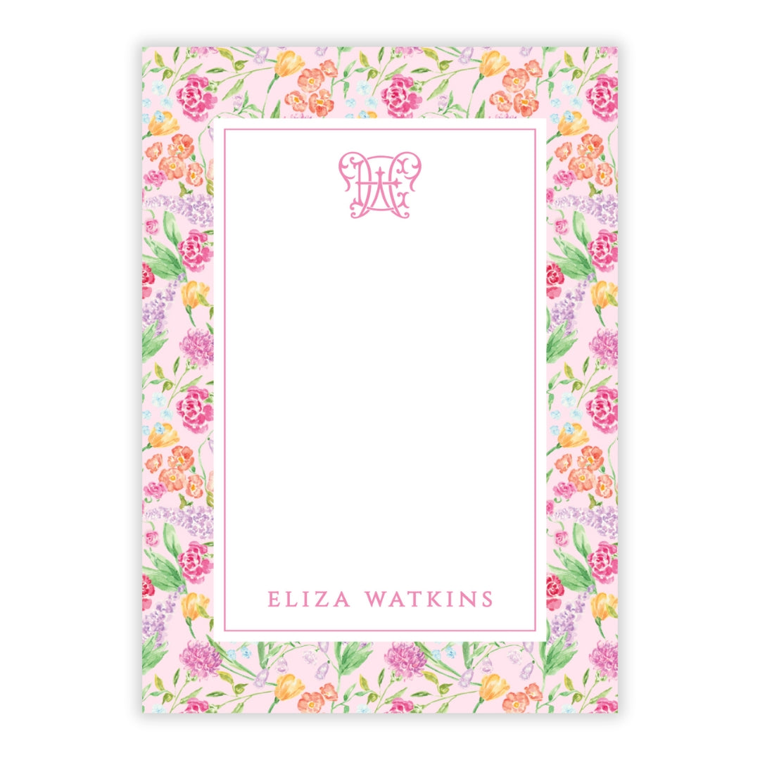 Genevieve's Garden Frame Personalized Notepad (Pink)