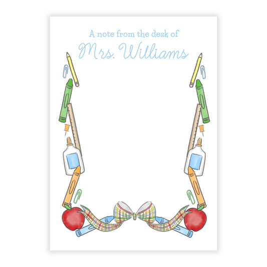 Primary School Supplies Personalized Teacher Notepad