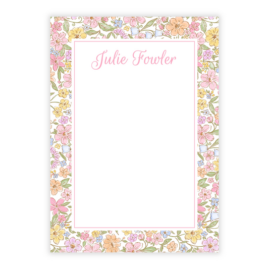 Festive Ditsy Floral Personalized Notepad