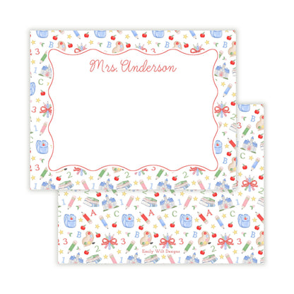 Preppy School Days Personalized Note Cards