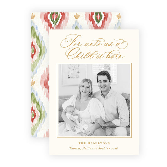 Christmas Photo Card - Merry Ikat 3