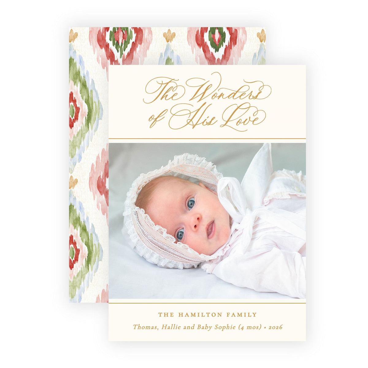 Christmas Photo Card - Merry Ikat 1