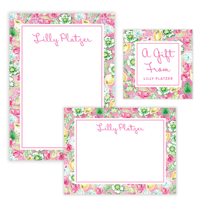 Build your own stationery gift set with personalized note cards, notepads, and gift tags.