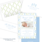 Christmas Photo Card - Delicate Stockings, Blue - Portrait - Birth Announcement
