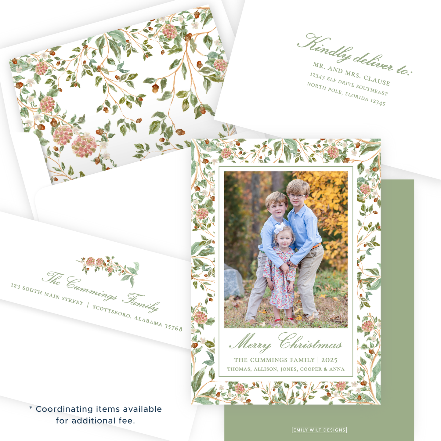 Christmas Photo Card - Winter Chinoiserie (Portrait)