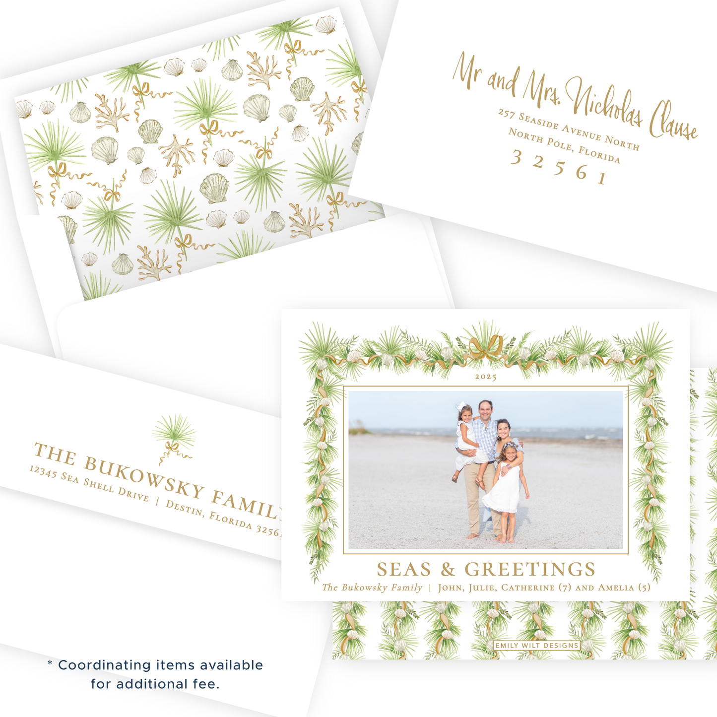 Christmas Photo Card - Holiday in the Sun, Gold - Landscape