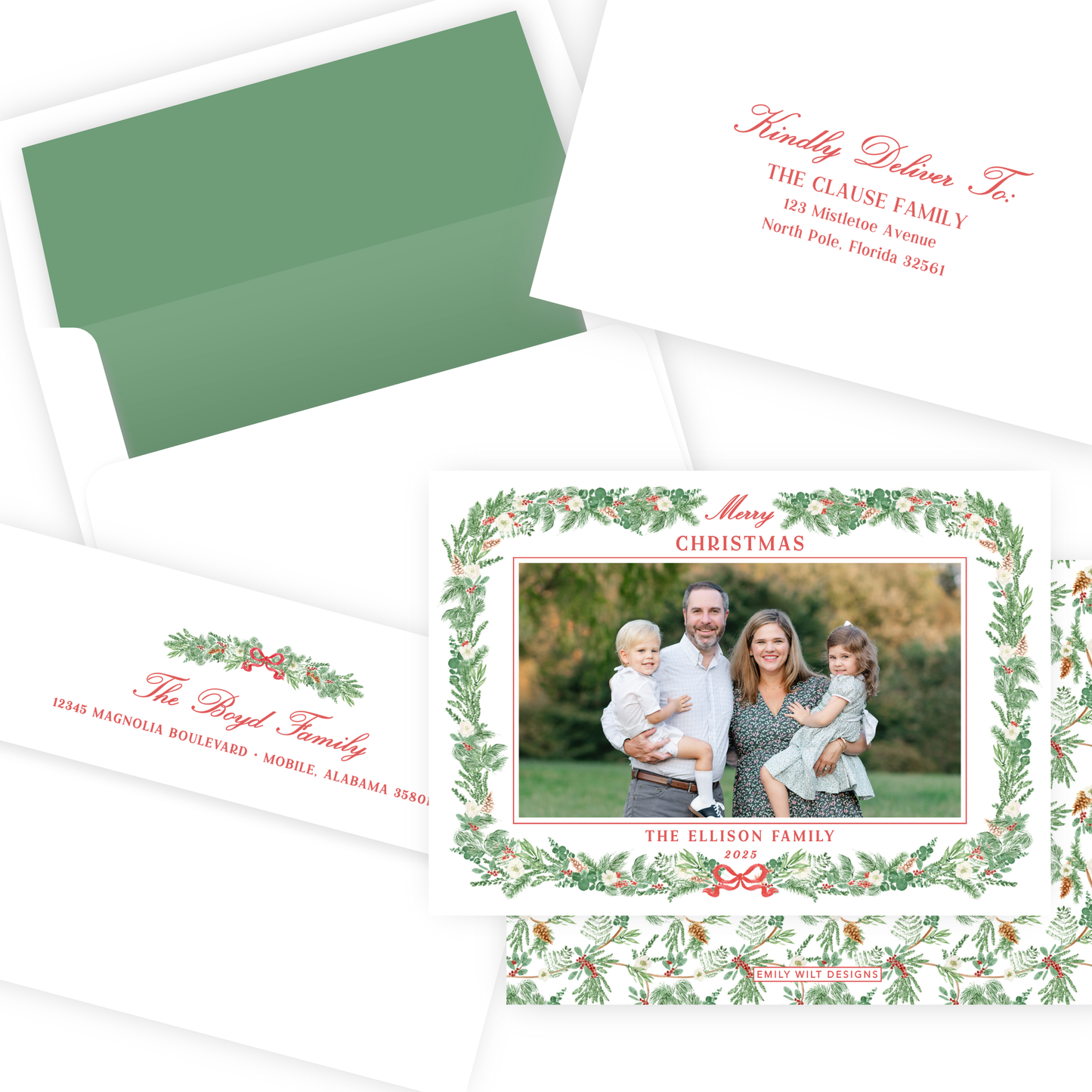 Christmas Photo Card - Magnolia Pines - Landscape