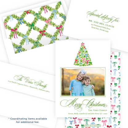 Christmas Photo Card - Decked with Bows - Portrait
