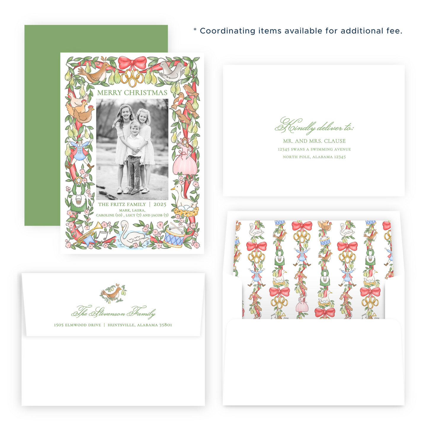 Christmas Photo Card - Twelve Days of Christmas Frame - Portrait