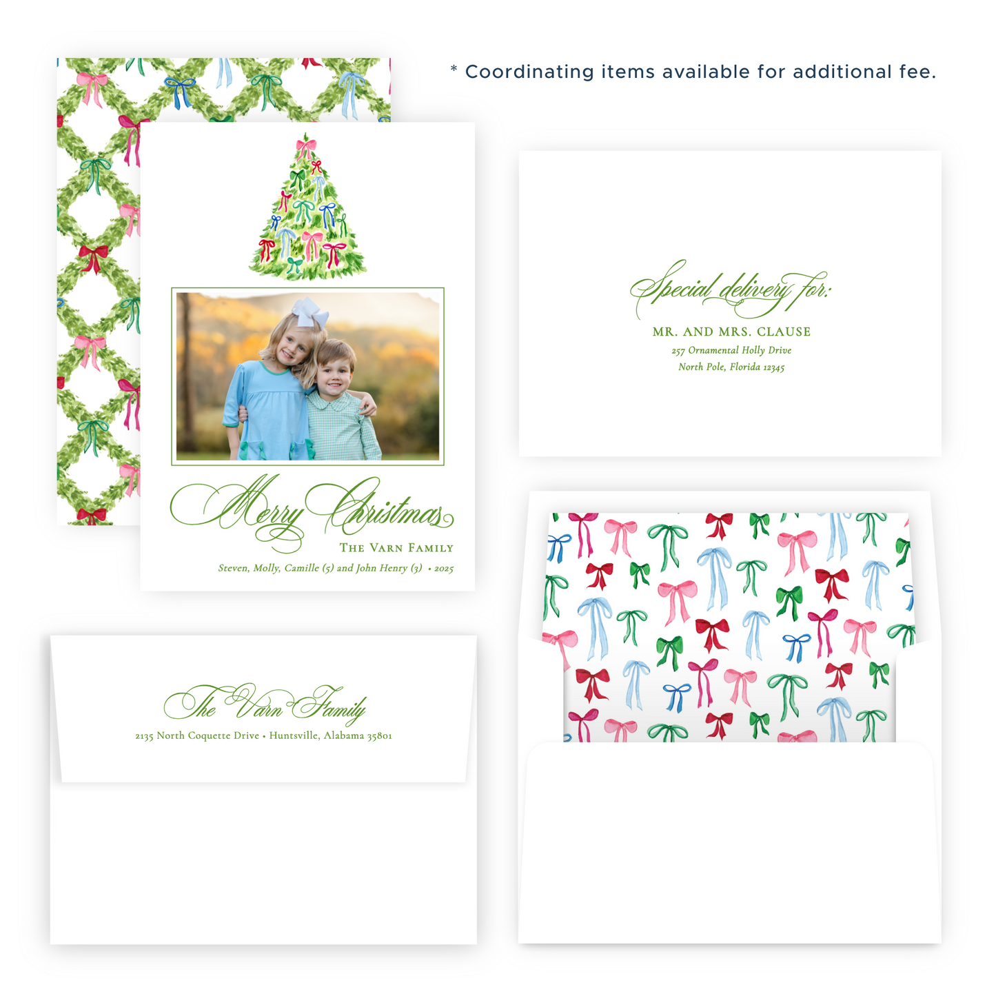 Christmas Photo Card - Decked with Bows - Portrait