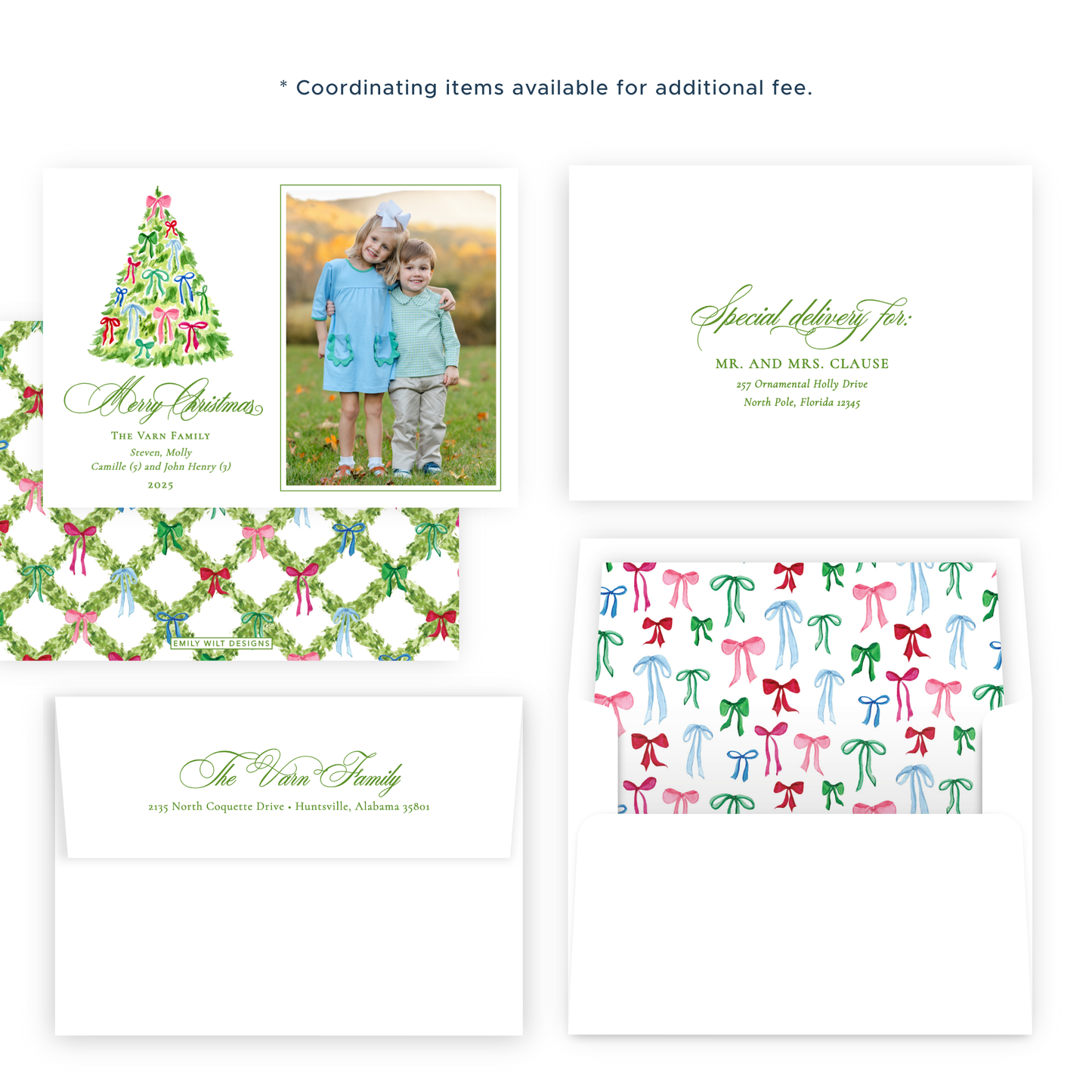 Christmas Photo Card - Decked with Bows - Landscape