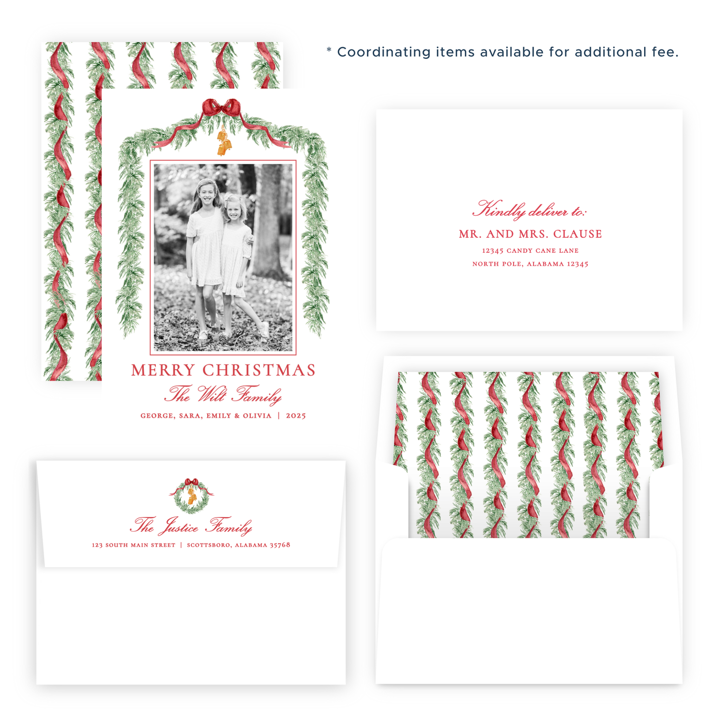 Christmas Photo Card - Traditional Glam (Portrait Photo)