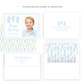 Christmas Photo Card - Delicate Stockings Trio, Blue - Landscape