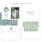Christmas Photo Card - Tied with a Bow Wreath, Blue - Landscape
