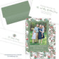 Christmas Photo Card - Chintz Elegance, Green (Portrait)