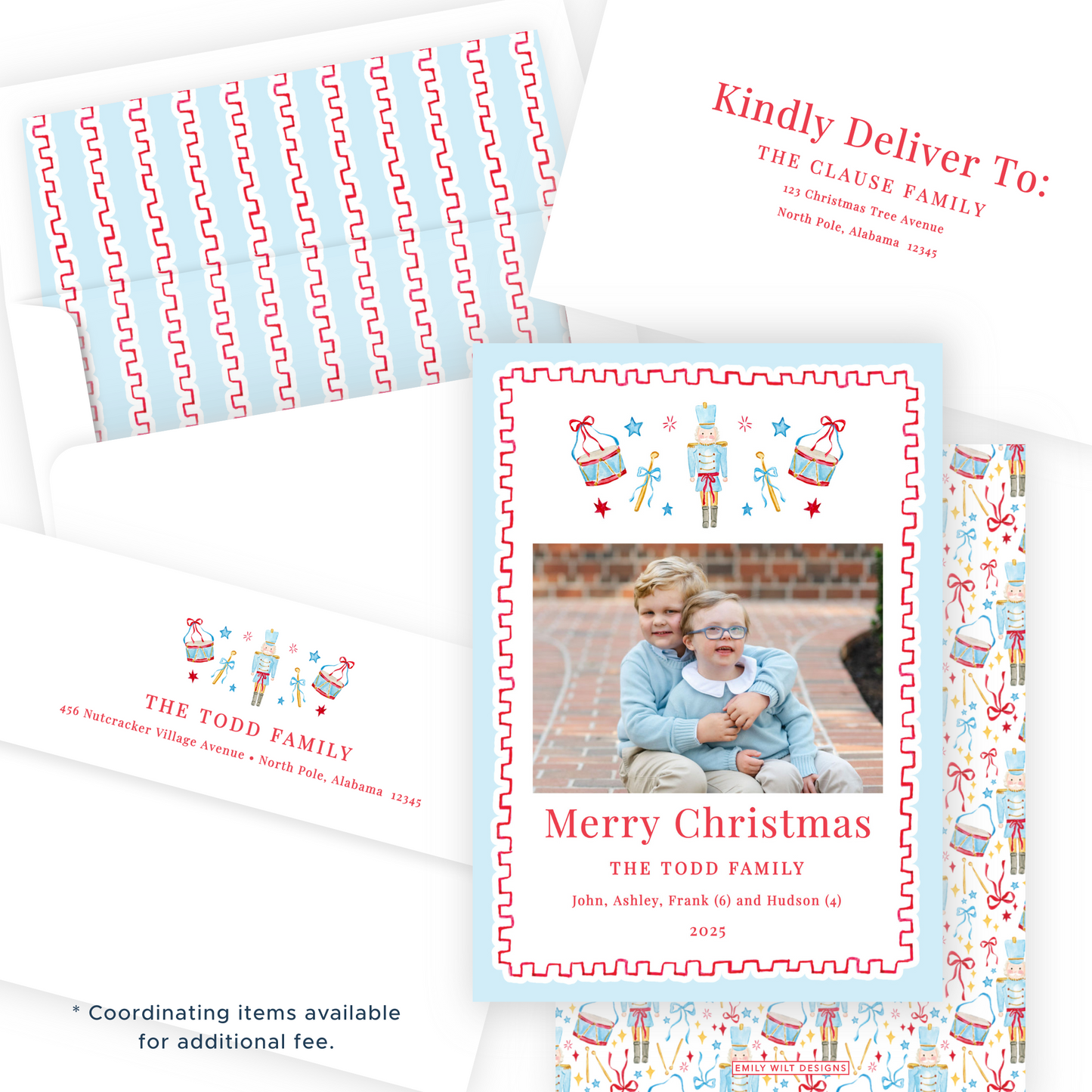 Christmas Photo Card - Santa's Soldiers, Red - Portrait