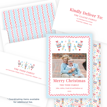 Christmas Photo Card - Santa's Soldiers, Red - Portrait