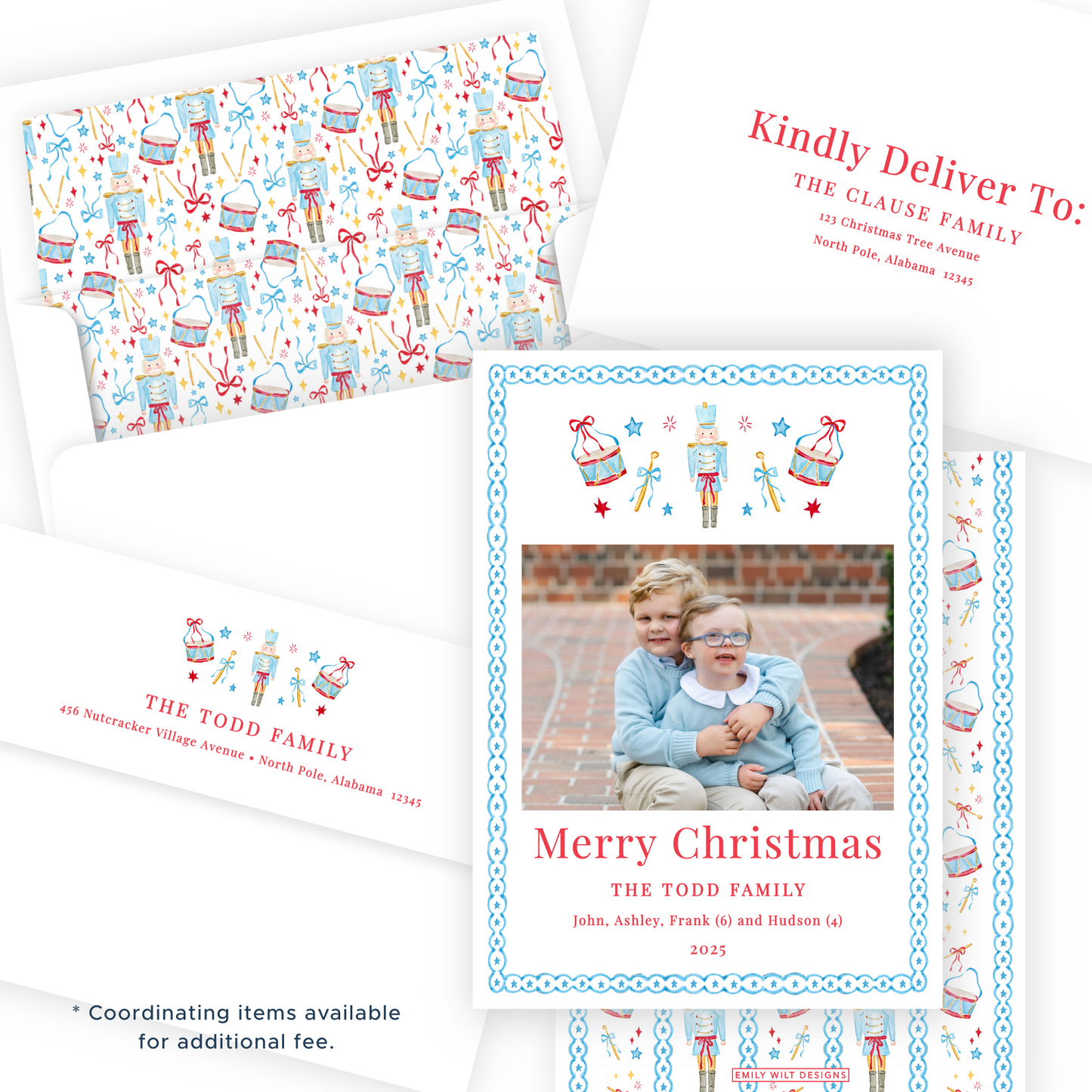 Christmas Photo Card - Santa's Soldiers, Blue - Portrait