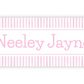 Personalized Water-Resistant Name Labels for School Supplies | 60 Pack (1x2.625") | Pink Seersucker
