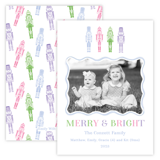 Christmas Photo Card - Chic Nutcrackers (Landscape Photo)